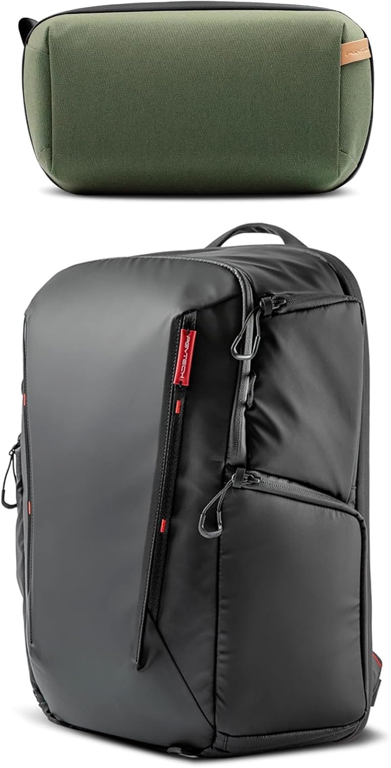 PGYTECH OneMo Lite Camera Backpack 22L+Tech Accessories Pouch Waterproof Small Electronics Organizer Bag Tech Organizer Pouch for Cables, Phone Batteries, Photography SD card