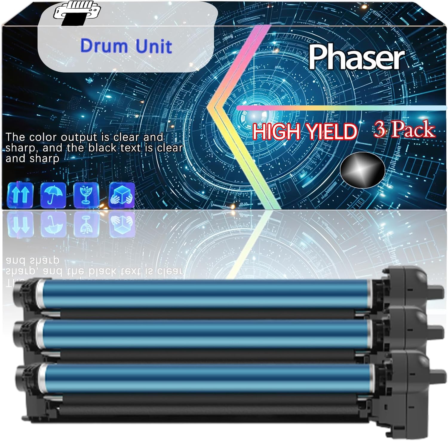 Phaser 7700 Compatible for Xerox Phaser 7700 7700DN 7700DX 7700GX Printers, Replacement Drum Unit High Yield Printer Accessories (3 Pack Black)