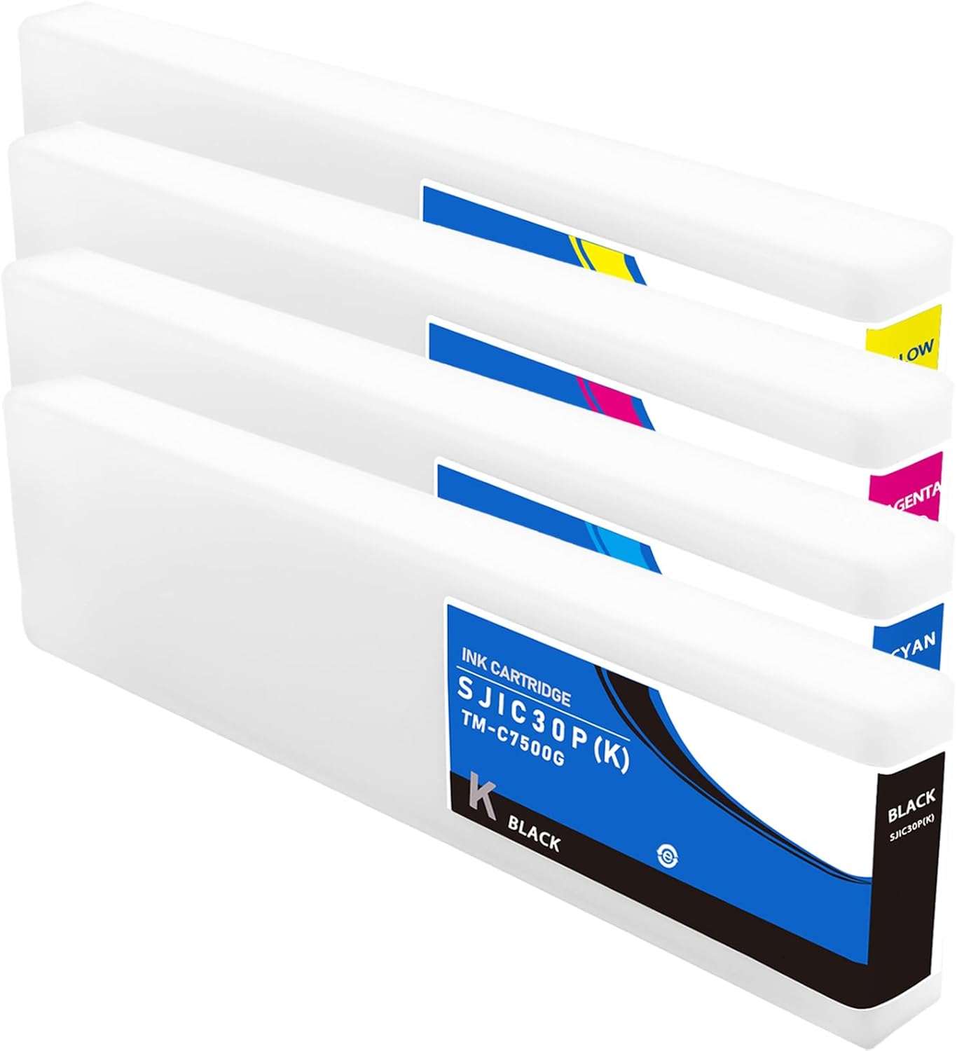 SUPERYILED SJIC30P Ink Cartridge Replacement for C33S020635 C33S020636 C33S020637 C33S020638 Ink Cartridge for COLORWORKS TM-C7500G TM-C7500GE Printers(4-Pack 300ML)