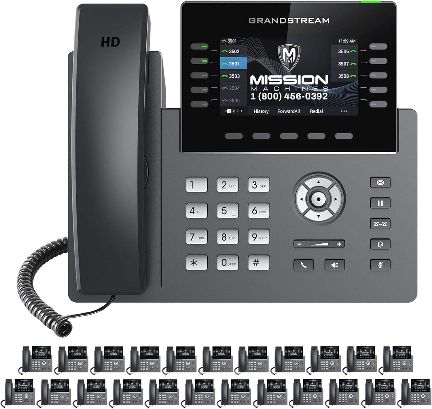 Business Phone System 'Mission Machines' G400C: Includes Grandstream GRP2615 Phones + 'Mission Machines' Cloud Server + Free 3-Months of 'Mission Machines' Cloud Phone Service (24 Phone Bundle)