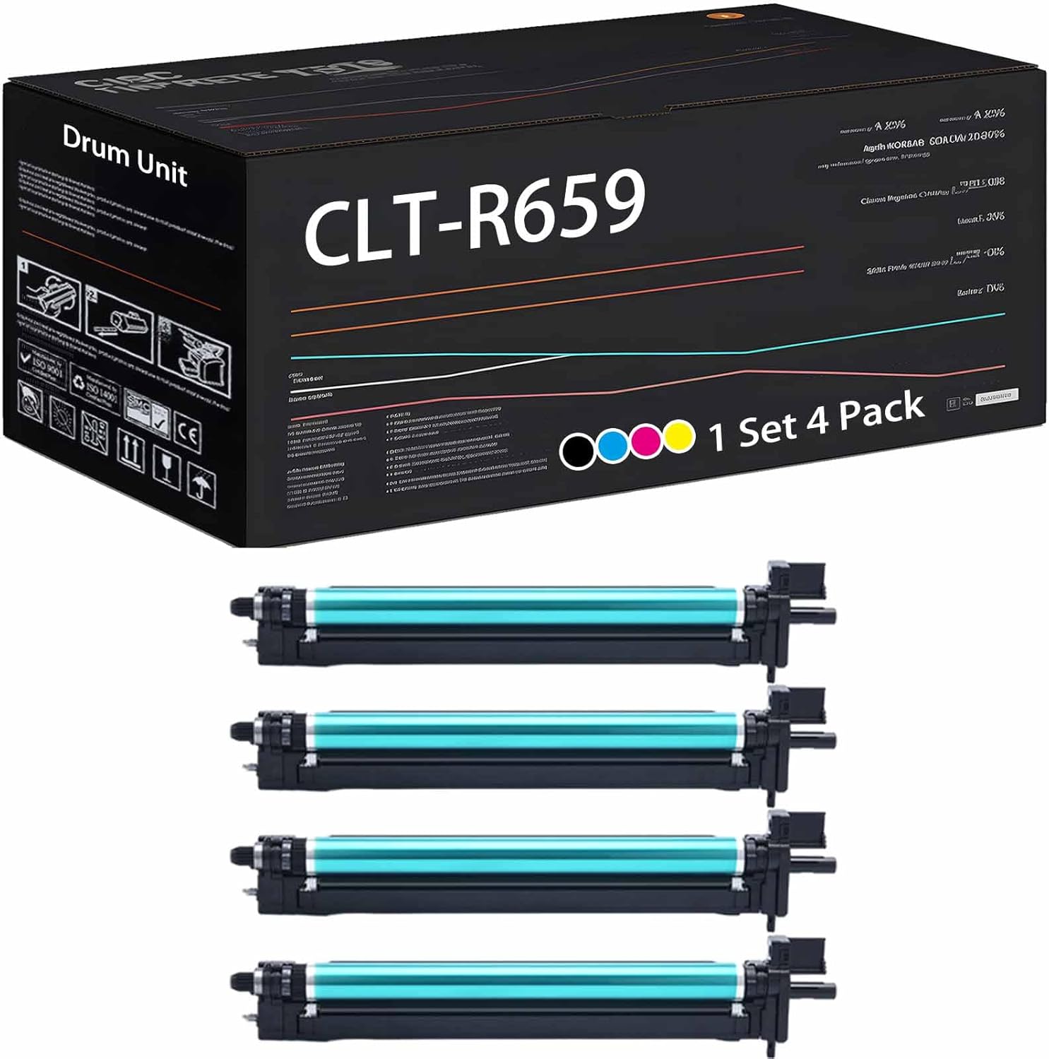 CLT-R659 Drum Unit Compatible with Samsung MultiXpress CLX-8640ND CLX-8650ND Printers, High Yield 50000 Pages (1 Set 4 Pack)