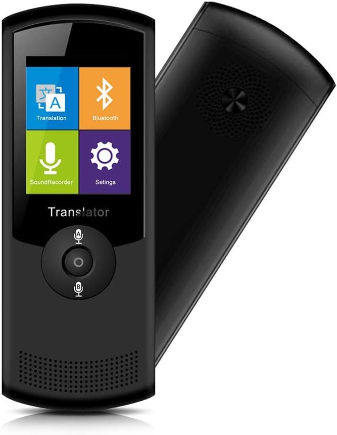 Smart Voice Translator Device Real-time Two-Way Foreign Translate, 2.4 Inch Touch Sn 42 Languages Translated, for Learning Travel Shopping Business (Black) Vision (Black) (Black)