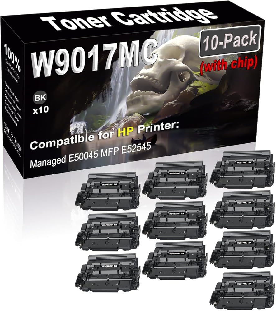 SINIYA 10-Pack Compatible High Capacity W9017 W9017MC (with chip) Imaging Toner Cartridge use for Managed E50045 MFP E52545 Printer (Black)