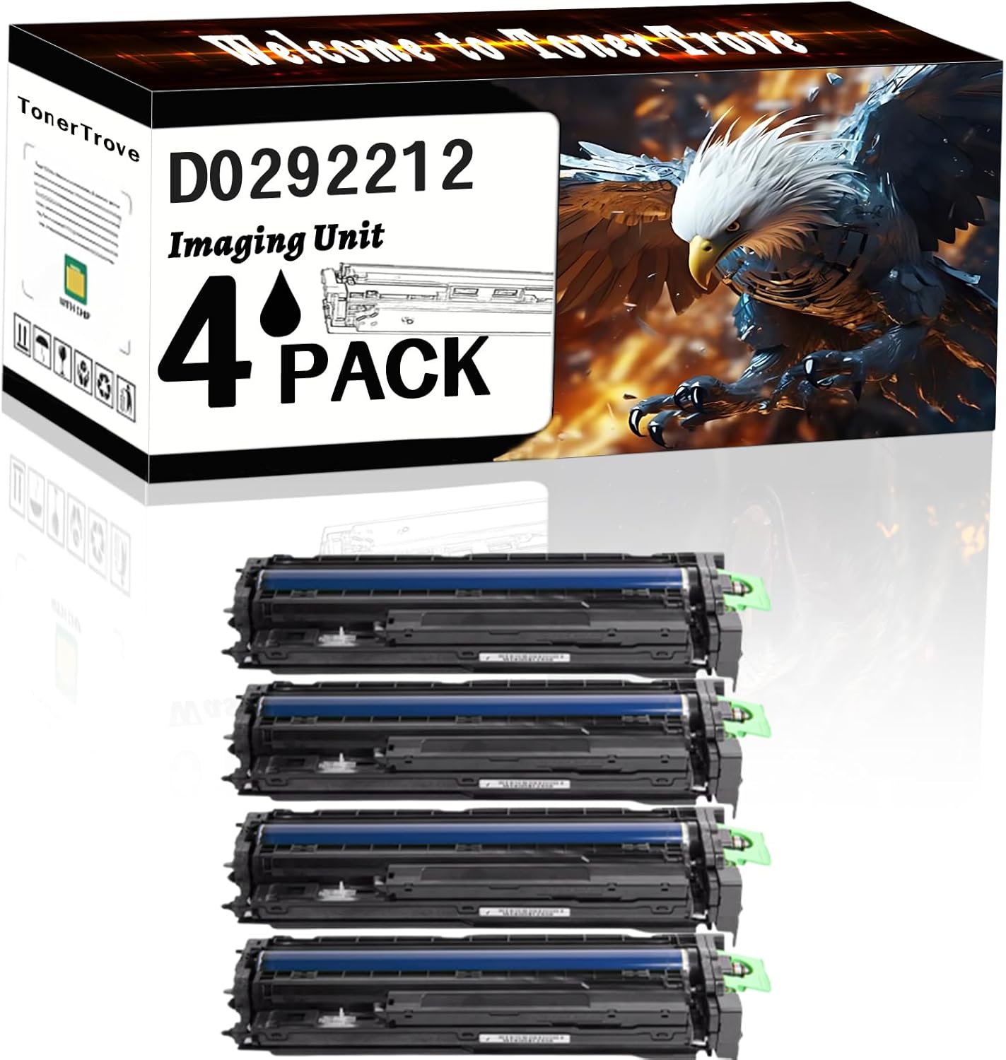 LECUU D0292212 Imaging Unit Compatible for Lanier LD528C LD528CSPF LD533C LD533CSPF LD540C LD540CSPF LD550C LD550CSPF Printers, Office Printing is Easy Clear Smooth (4 Pack Black)