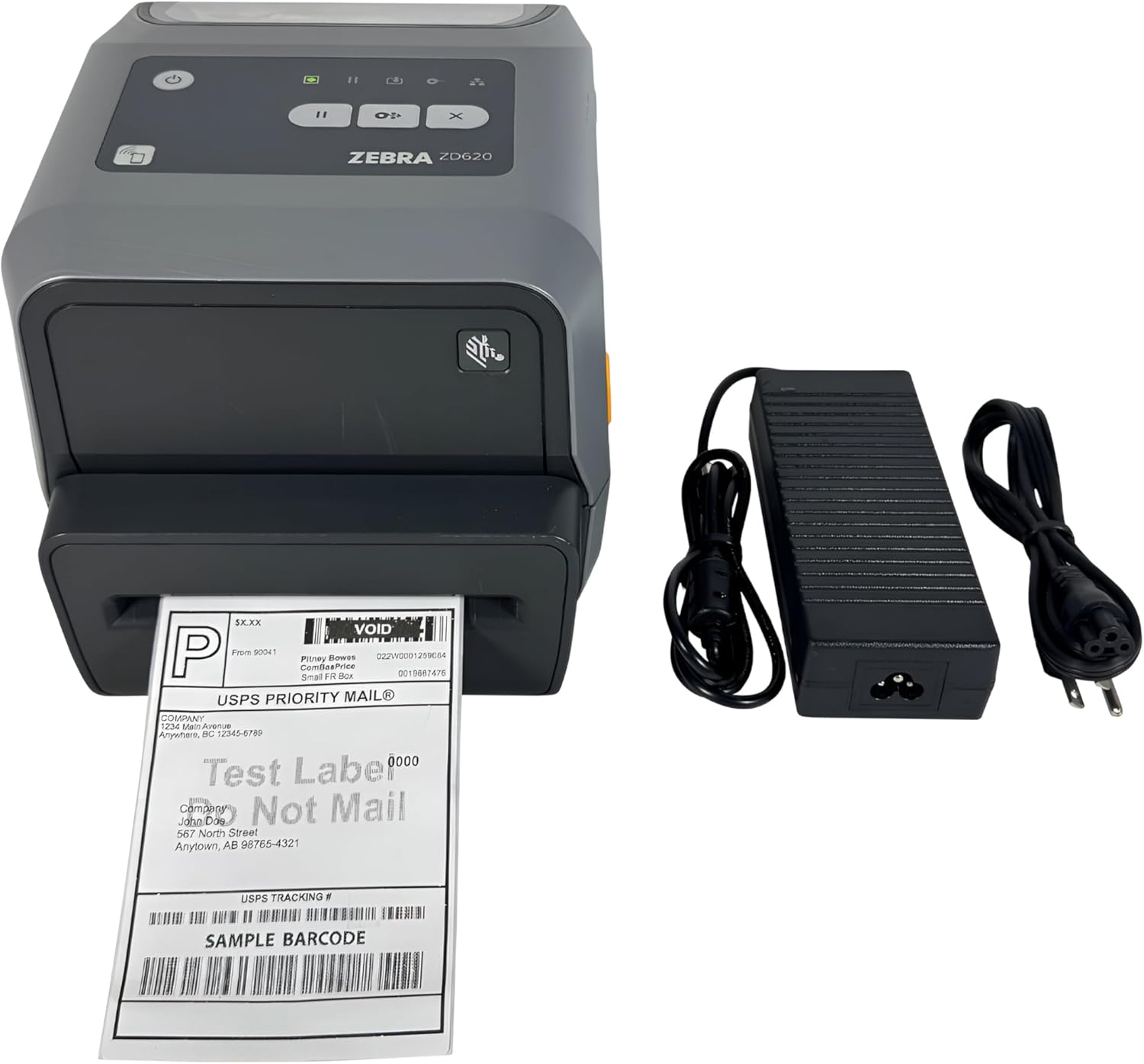Zebra ZD620 Thermal Transfer Label Printer Cutter USB LAN Bluetooth ZD62042-T01F00EZ, Bundle with AC Adapter (Renewed)