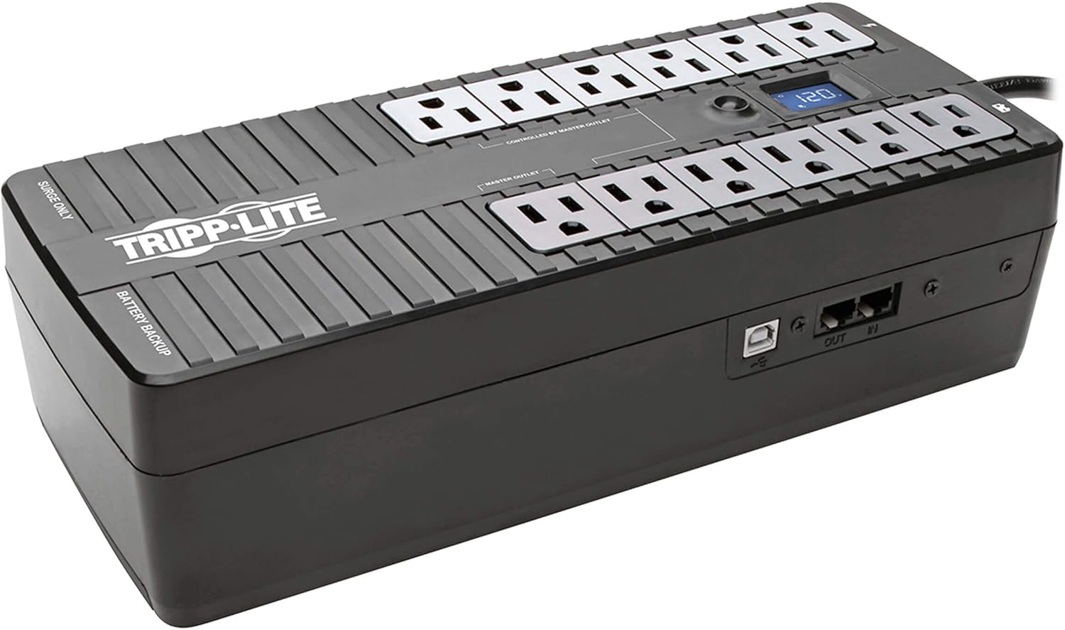 Tripp Lite 850VA UPS Battery Backup Surge Protector Efficient Energy-Star Certified, AVR, 12-Outlet Uninterruptible Power Supply, Dataline Protection, 3-Year Warranty & $100,000 Insurance (ECO850LCD)