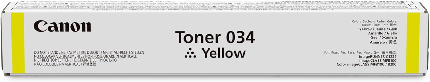 Canon Genuine 034 Yellow Toner Cartridge Compatible with MF810Cdn, MF820Cdn