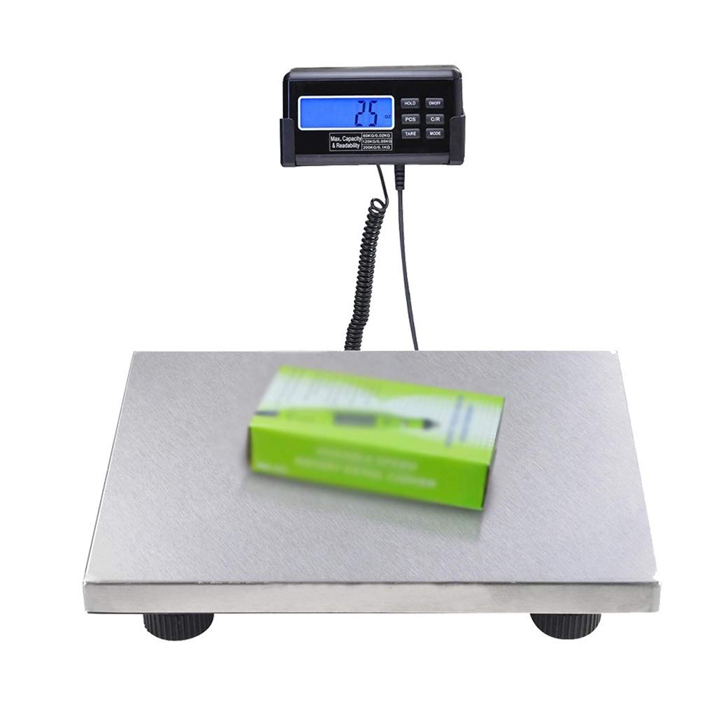 Digital Parcel Scales, Postal Scales 3 Precision Platform Scale Stainless Steel Platform Luggage Scales with Back-Lit LCD Display (Silver)