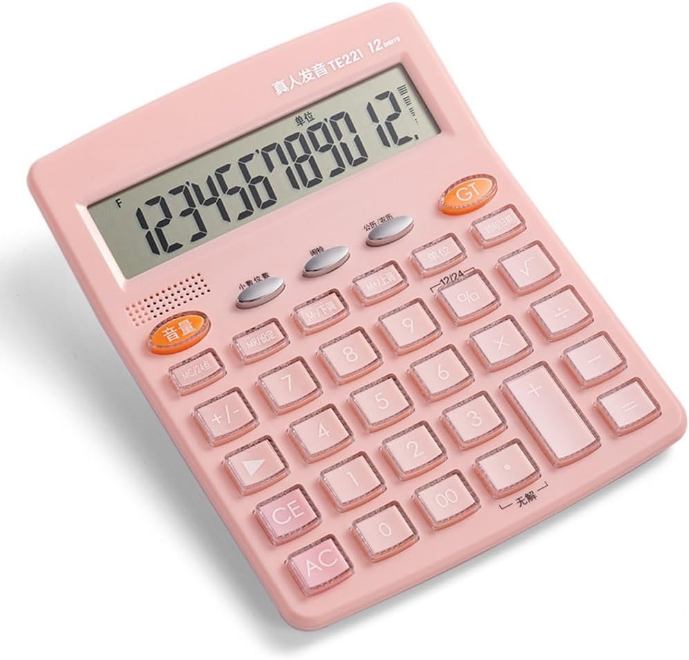 Calculator Voice Calculator Green Human Pronunciation Broadcast 12 Digit Large Screen Desktop Computer Stick Stationery