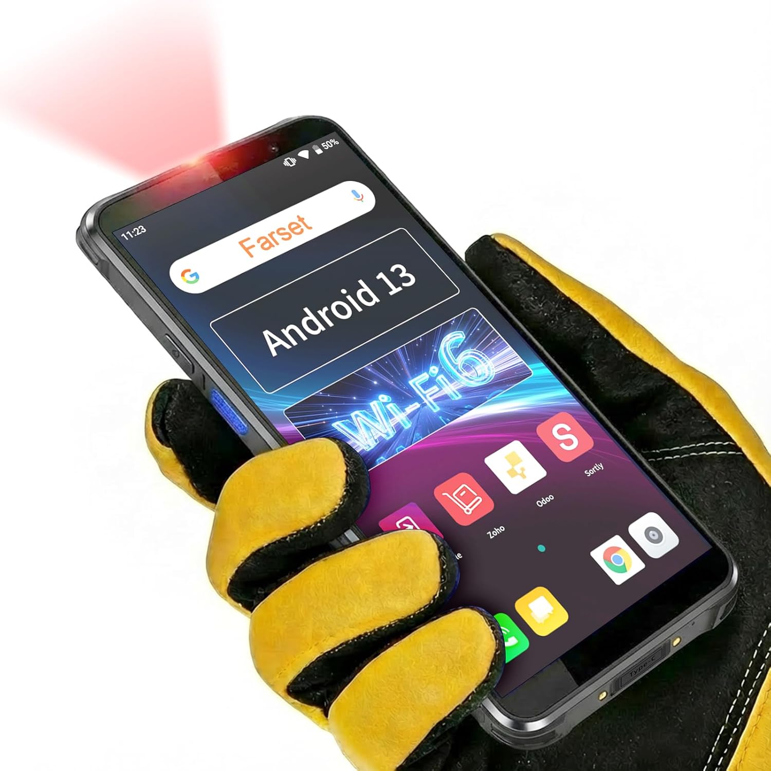 FARSET F35 Android Barcode Scanner Handheld, Android 13 PDA Handheld Scanner, 8GB+128GB, 5G LTE & WiFi 6, PDA 6