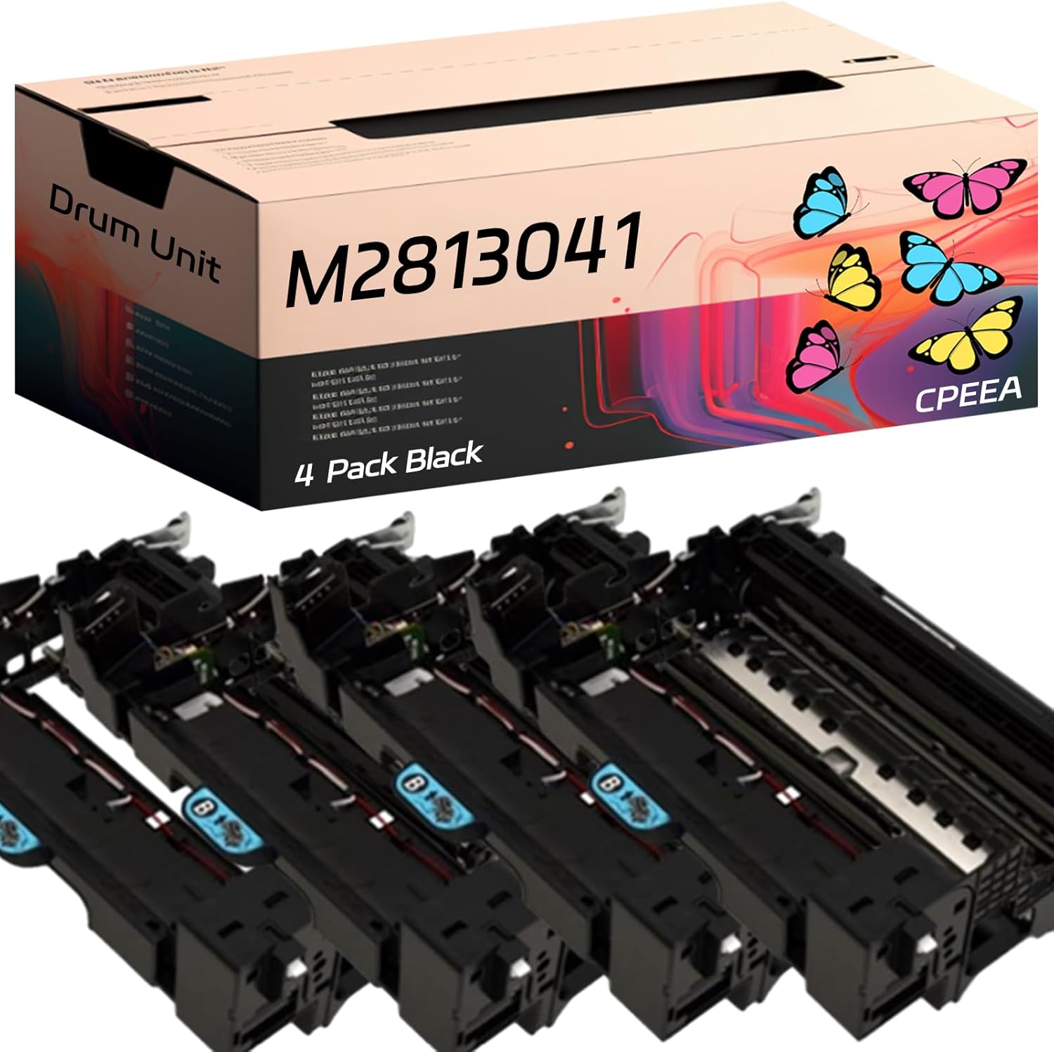 Compatible for Ricoh M2813041 Drum Unit Work for Ricoh MP 501SPF 601SPF SP 5300DN 5310DN Printers, with Chip, High Yield 35000 Pages, Clear Printing (4 Pack Black)