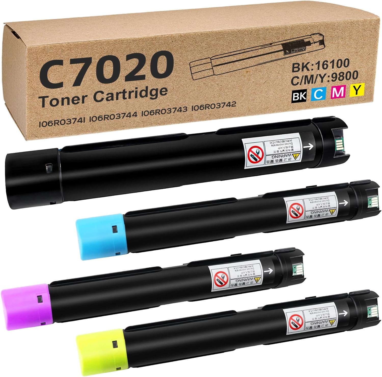 Versalink C7020 /C7025 /C7030 High Capacity Toner Cartridge Replacement for Xerox Versalink 106R03741 106R03744 106R03743 106R03742 C7020 C7025 C7030 High Capacity Toner Cartridge (4 Pack)
