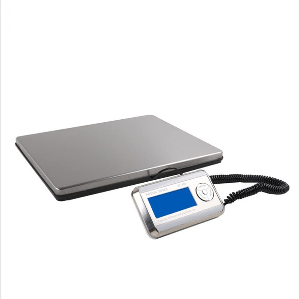 Postal Scales Digital Weight for Packages Shipping Scale Heavy Duty Electronic Parcel Stainless Steel Post Office Luggage Postage with Movable Screen (Color : Silver, Size : 100kg/100g) (Silver 150kg