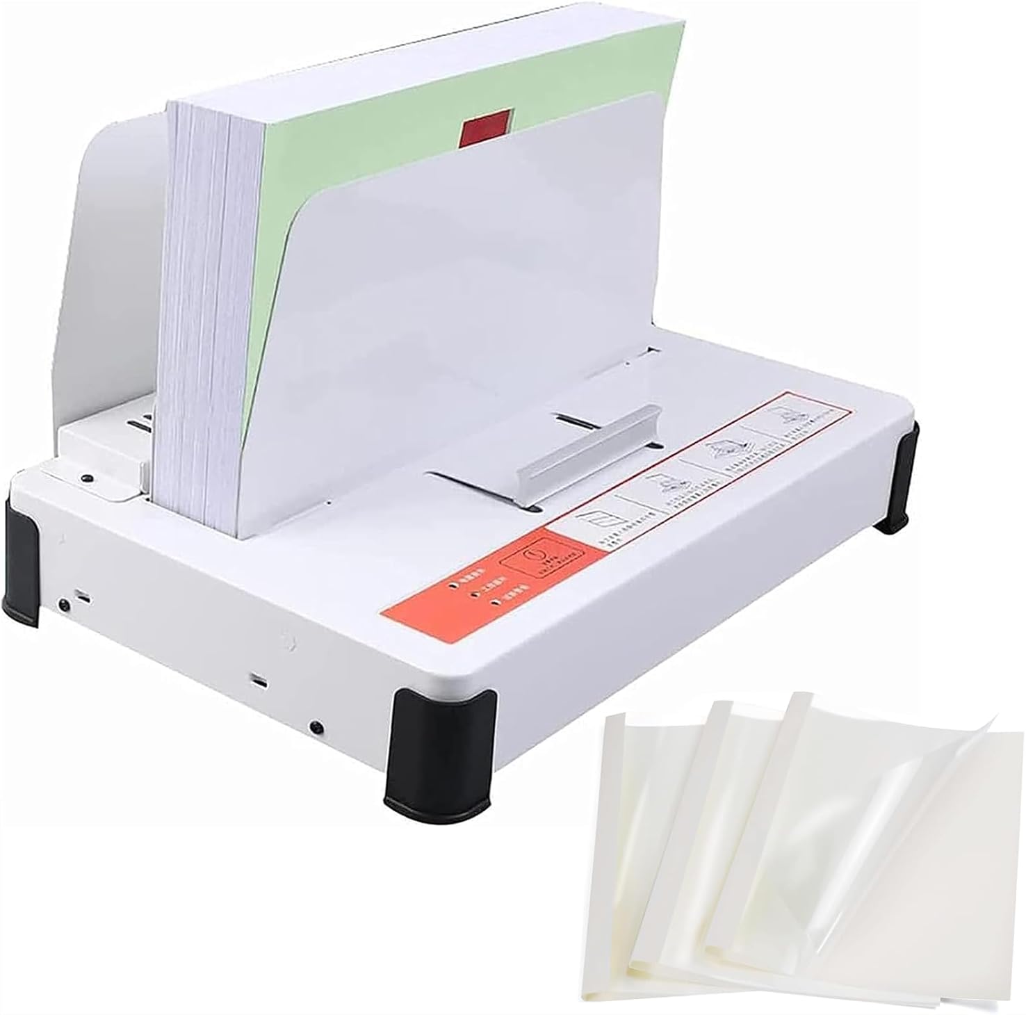 Thermal Automatic Binding Machine, Document Heat Binder with Built-in Cooling Rack & 50pcs Thermal Binding Covers, 1-50MM Binding Thickness for Tenders, Insurance Policy Contracts, Reports ( with 4mm)