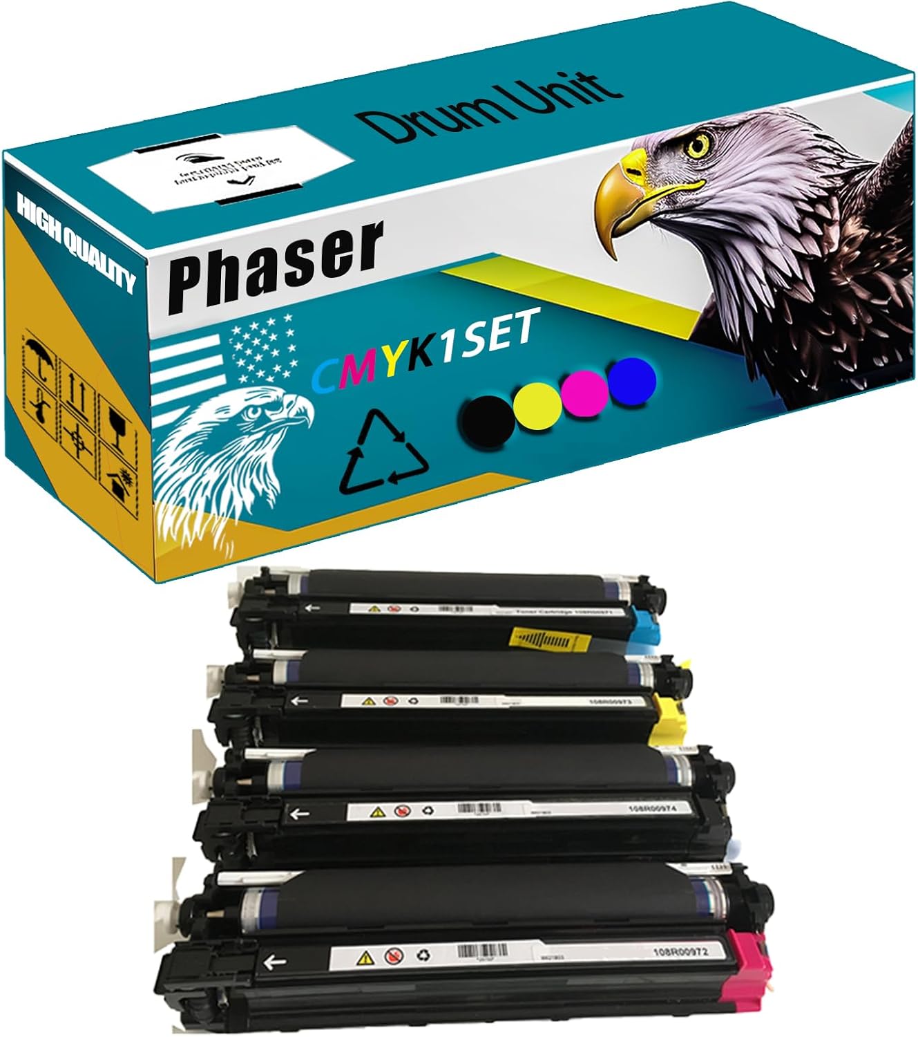 Phaser 6700 108R00971 108R00972 108R00973 108R00974 Drum Unit High Production Compatible for Xerox Phaser 6700 Printers, Replacement (Multicolor)