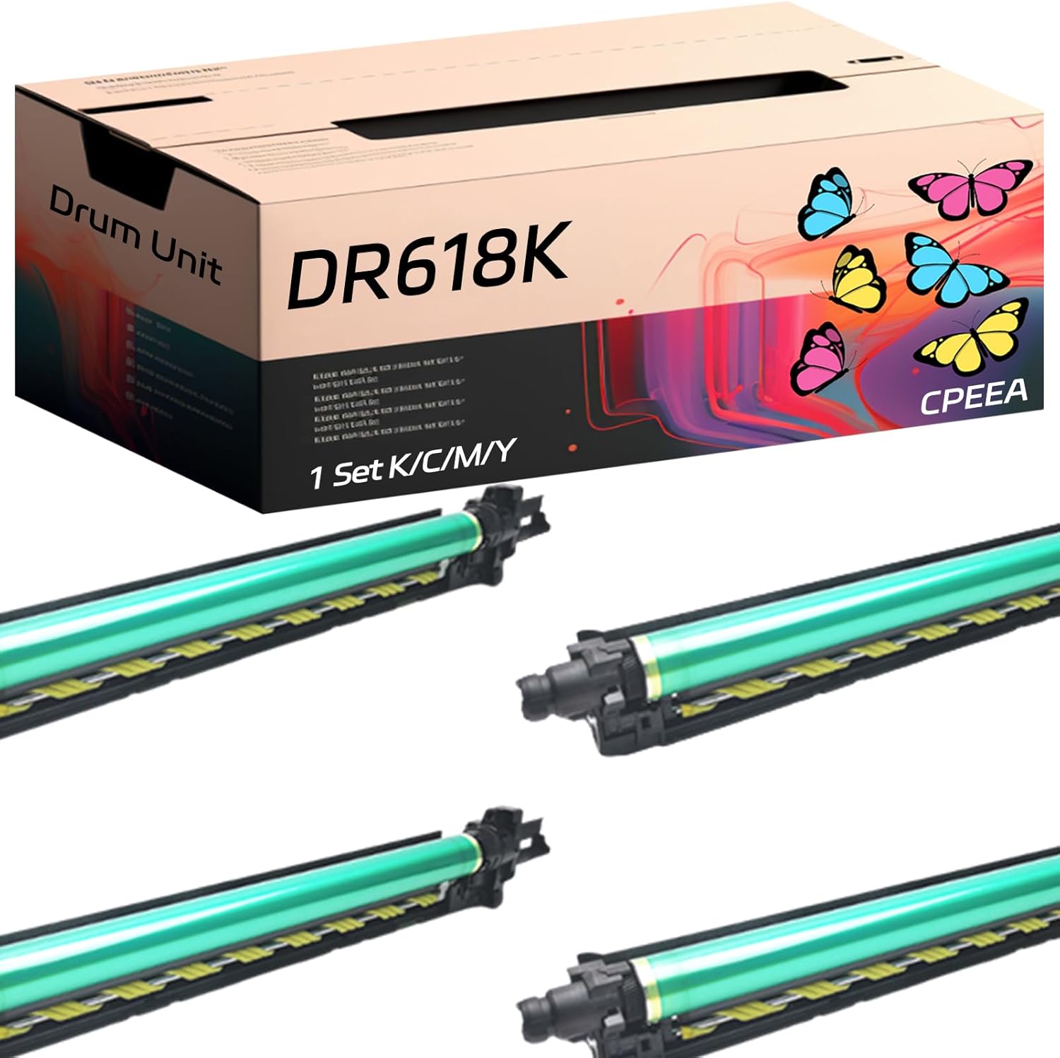 Compatible for Konica Minolta DR618K Drum Unit Work for Konica Minolta bizhub C550i C551i C650i C651i C750i 451i Printers, with Chip, High Yield 90000 Pages, Clear Printing (4-Pack BK/C/M/Y)