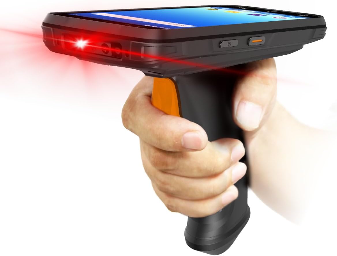 RAYOUNGTEK Android Barcode Scanner with Pistol Grip, Equipped with SE4710 Zebra Scanner, Handheld Android 12 PDA 4+64GB, 6.0 Full Screen 4G Wi-Fi 1D 2D Data Terminal Mobile Computer Inventory Scanner
