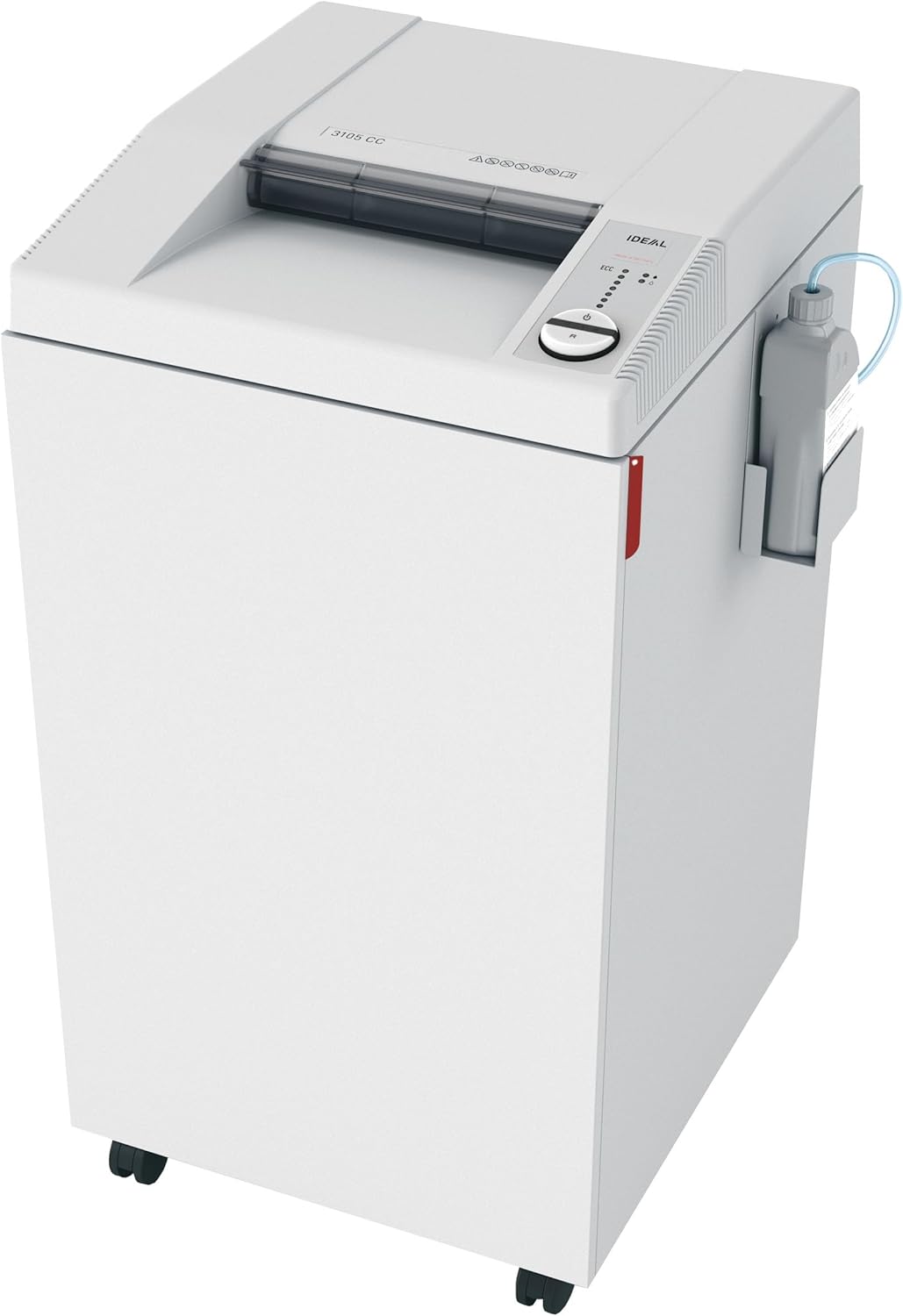 ideal. 3105 Cross-Cut Centralized Office Paper Shredder with Automatic Oiler, Continuous Operation, 37 - 39 Sheet Capacity, 37 Gallon Bin, Shred Staples/Paper Clips/Credit Cards/CDs/DVDs, P-4 Security