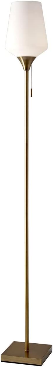 Adesso 4266-21 Roxy Floor Lamp, 71 in., 100W Incandescent/20W CFL, Antique Brass Finish, 1 Tall Lamp