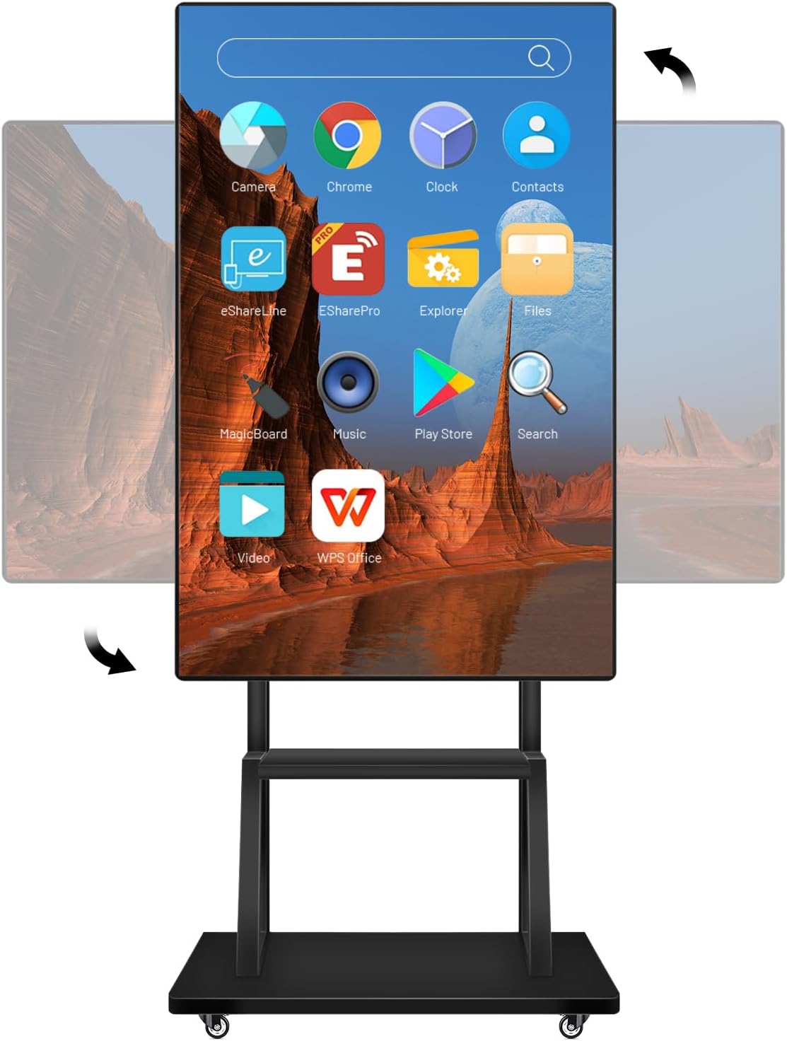 JYXOIHUB Smart Board, 55 Inch Digital Electronic Whiteboard and Smartboard for Classroom, Screen Mirroring for Live Streaming Capacitive Touchscreen, Displays and Player for Advertisin (Board Only)