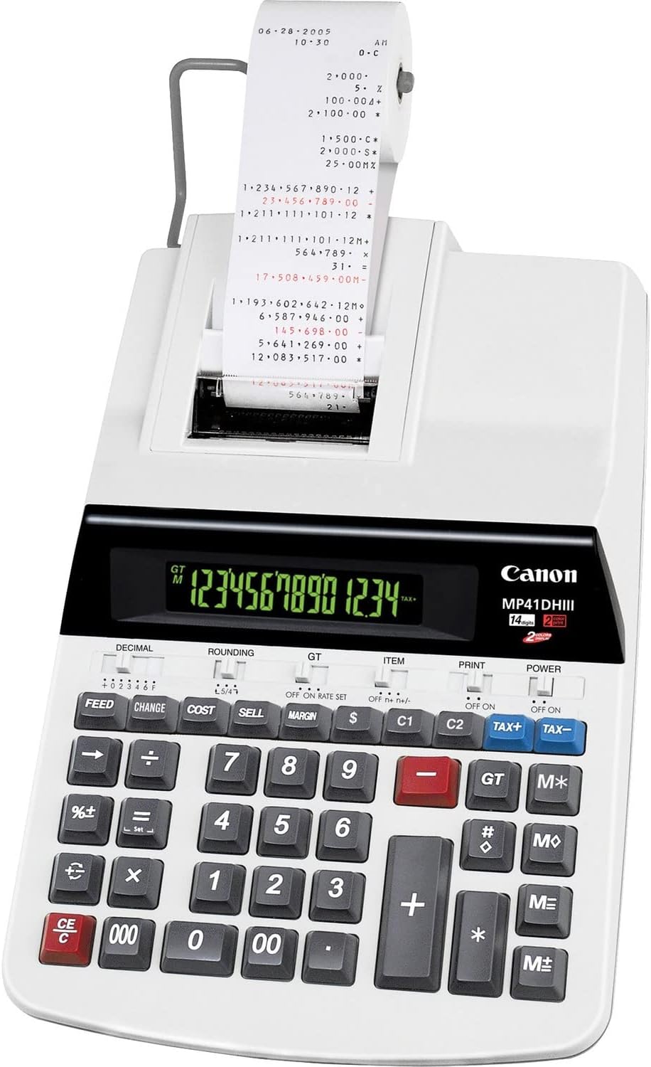Canon MP41DHIII Printing Calculator 14-Digit 9-Inch x14-Inch x3-1/4-Inch Gray
