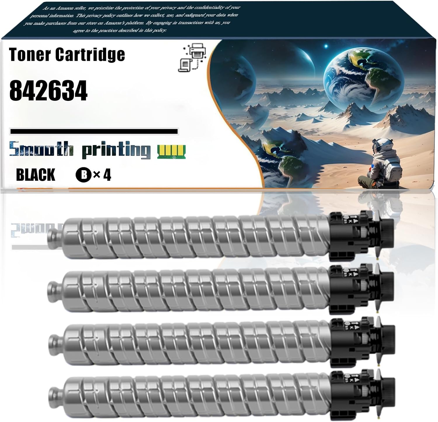 LSSF Replacement Parts Toner Cartridge 842634 Compatible with Ricoh IM C7010 Printers, Contains Chip and Clear Printing (4 Pack Black)