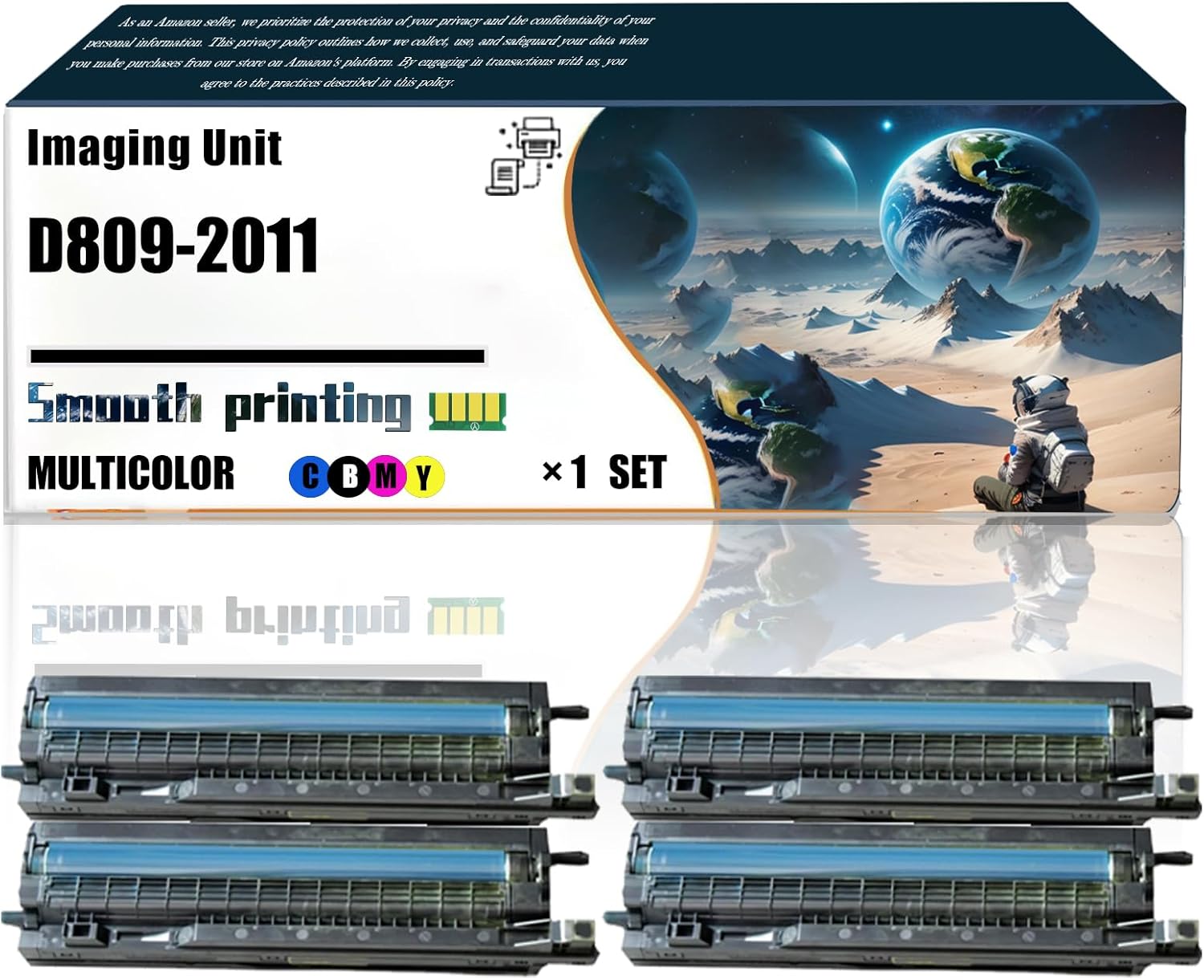 LSSF Replacement Parts Imaging Unit D809-2011 Compatible with Ricoh Aficio MP C2030 MP C2050 MP C2530 MP C2550 Printers, Contains Chip and Clear Printing (4-Pack BK/C/M/Y)