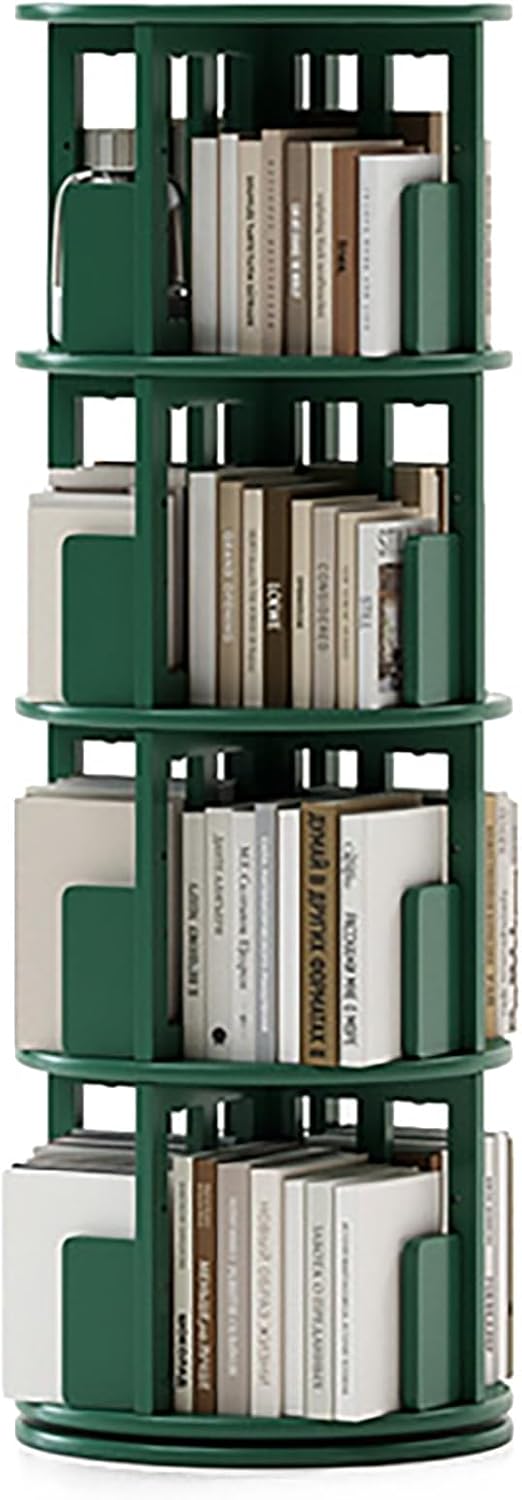 LIUSJMGH Rotating Bookshelf Tower,360 Display Bookcase Storage Rack, Corner Bookshelf for Small Space, Kids&Adults Spinning Book Shelf,for Bedroom, Living Room(4-Tier)