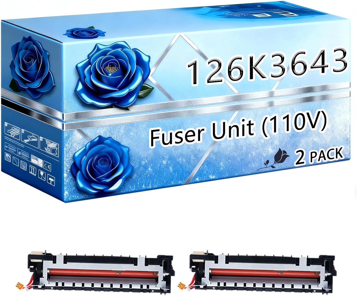 BIVOL Compatible Fuser Unit (110V) Replacement for Xerox 126K36430 High Yield 100000 Pages Phaser 6510 6510DN 6510DNI 6510DNM 6510N Printers (2-Pack Black)