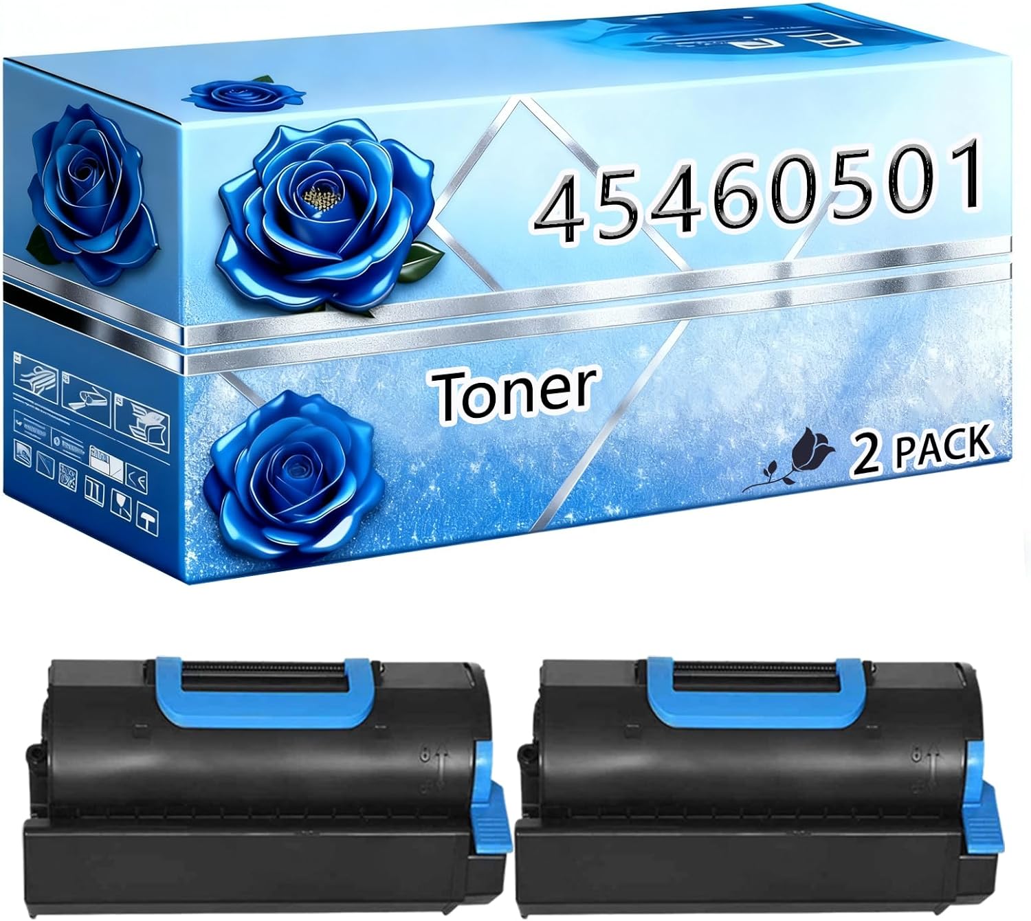 BIVOL Compatible Toner Cartridge+Drum Unit Replacement for Okidata OKI 45460501 High Yield 40000 Pages MPS5502mbf MPS5502mbfx MPS5502mb MPS5501b Printers (2-Pack Black)