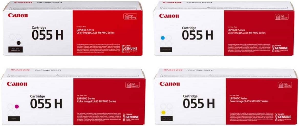 Canon Genuine 055 High Yield 4-Color Complete Toner Cartridge Set (CRG055HYCMYK)