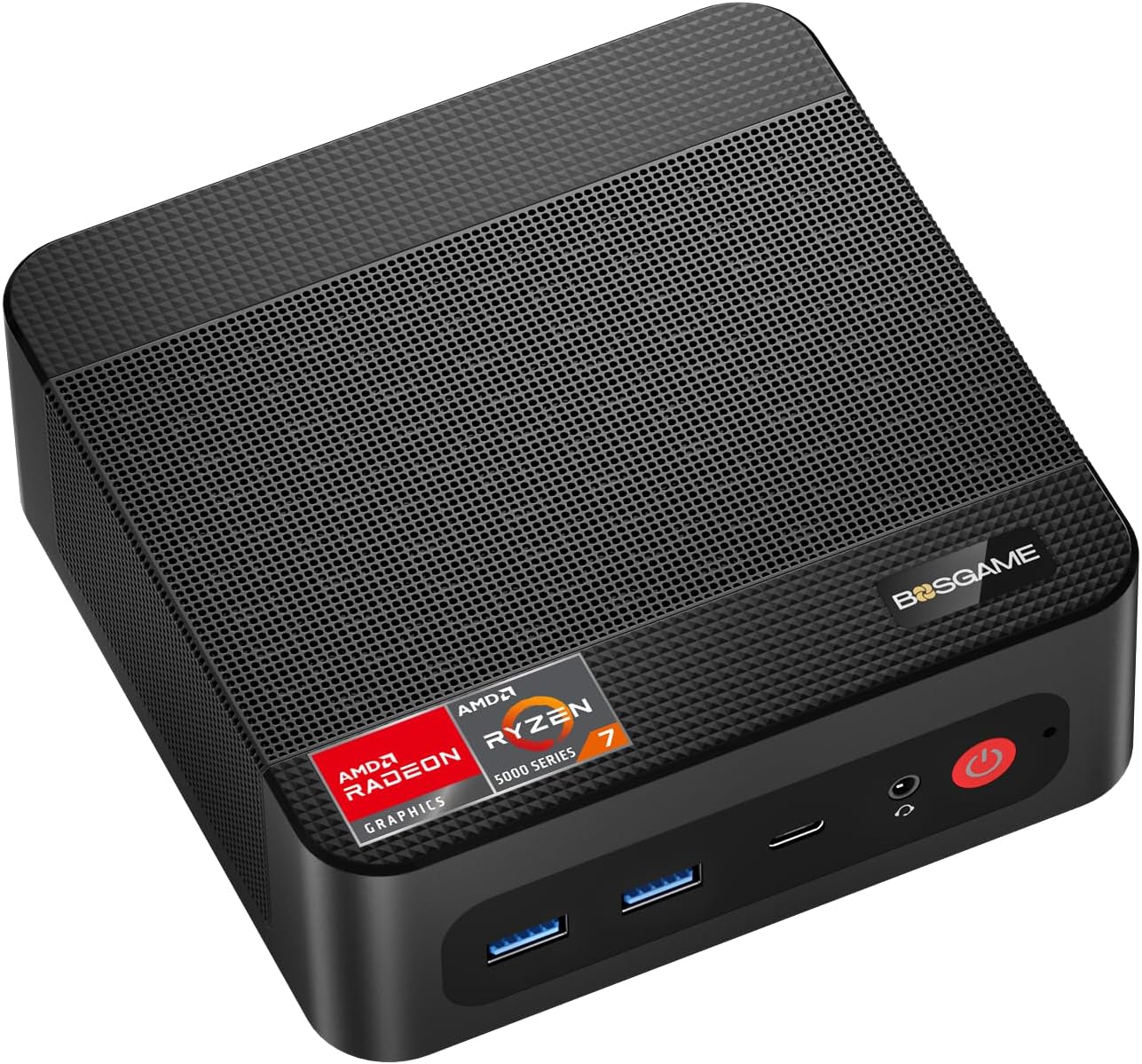 BOSGAME P4 Ultra Mini PC Ryzen 7 7730U(Over 5825U/5700U/7430U), 16GB RAM+1TB NVMe SSD Mini Computers, Dual 2.5G LAN, Wi-Fi 6E, BT5.2, 4K Triple Display HDMI+DP+Type-C, Home Office Business