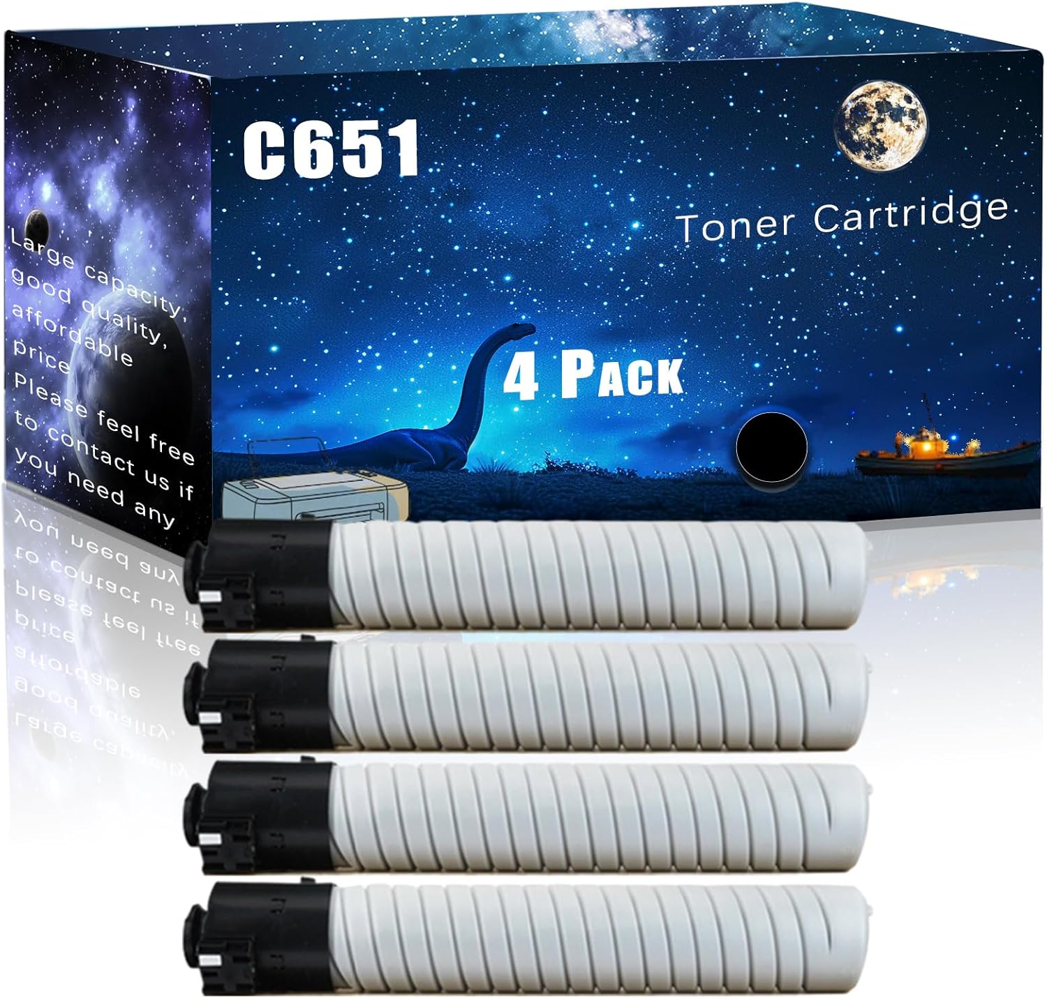 MUCQL C651 Compatible Toner Cartridge Replacement for Lanier High Yield Compatible Pro C651EX Pro C751 Pro C751EX Printers, Meet Printing Needs (4 Pack Black)