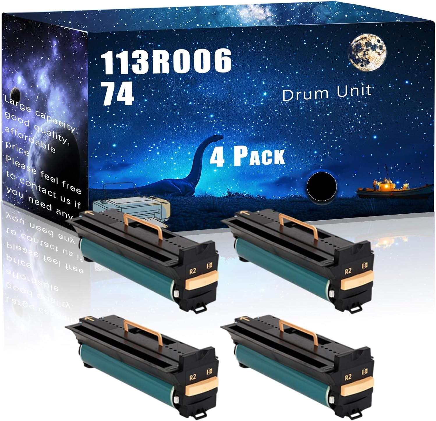 113R00674 Compatible Drum Unit Replacement for Xerox High Yield Compatible CopyCentre 245 255 265 275 C165 C175 Printer, Meet Printing Needs (4 Pack Black)