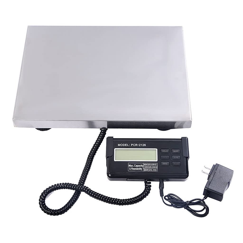 CAIYONG Digital Shipping Postal Scale 440lb High Accuracy Heavy Duty Dog Scale with PCS Hold Tare LCD for Packages Luggage Post Office Home