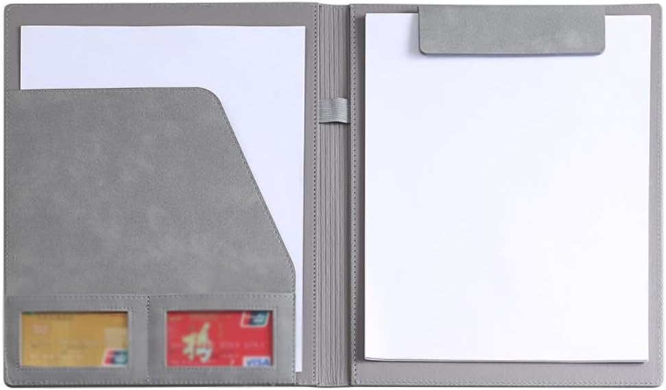 EWUROI Multi Functional Magnetic Suction Clip A4 Leather Folder Business Office Conference Contract Manager