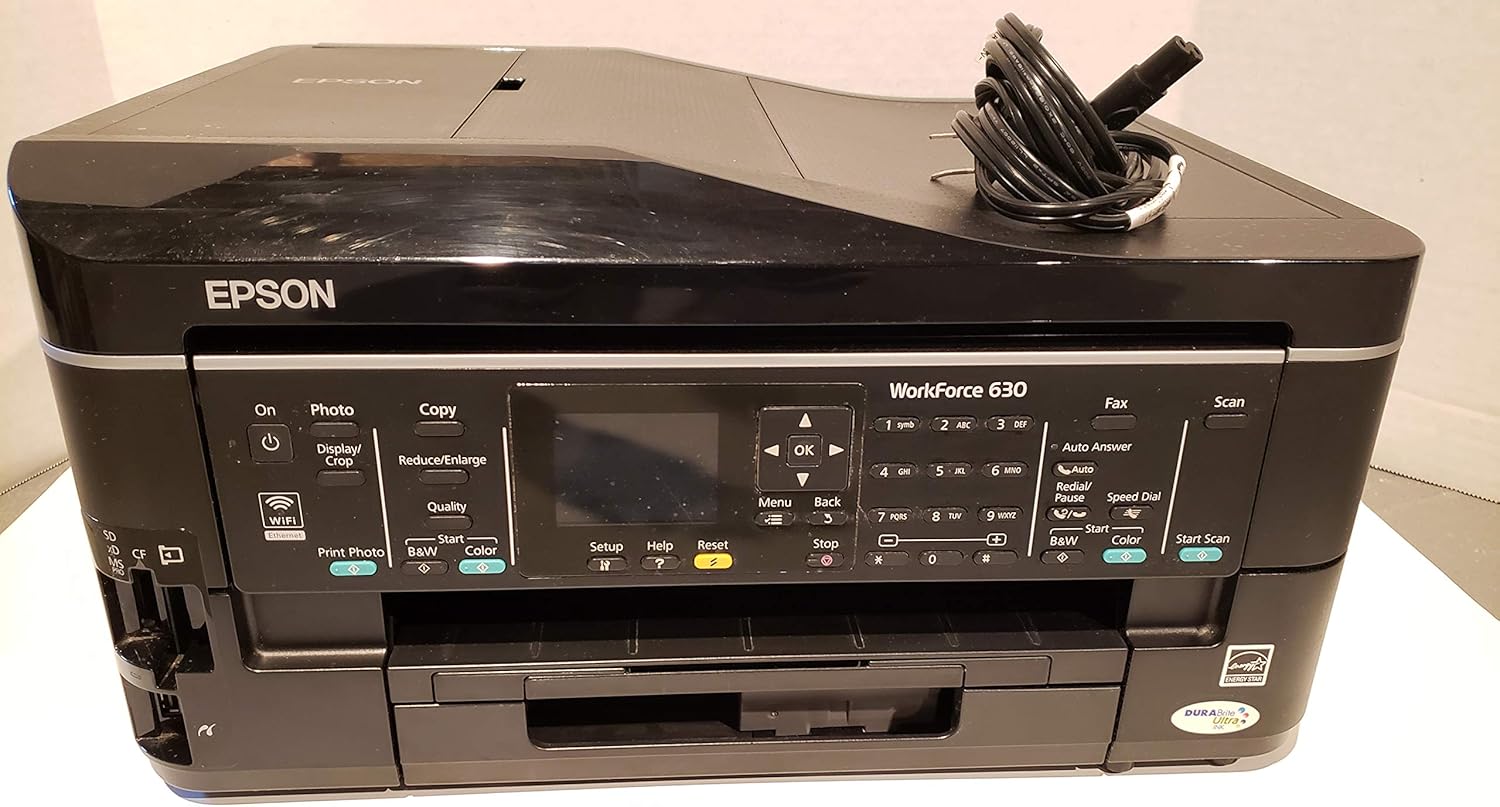 Epson WorkForce 630 Wireless All-in-One Color Inkjet Printer, Copier, Scanner, Fax (C11CB07201)