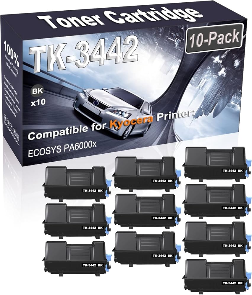 Kolasels 10-Pack (Black) Compatible TK-3442 TK3442 | 1T0C0T0US0 Printer Toner Cartridge (High Capacity) fit for Kyocera ECOSYS PA6000x Printer