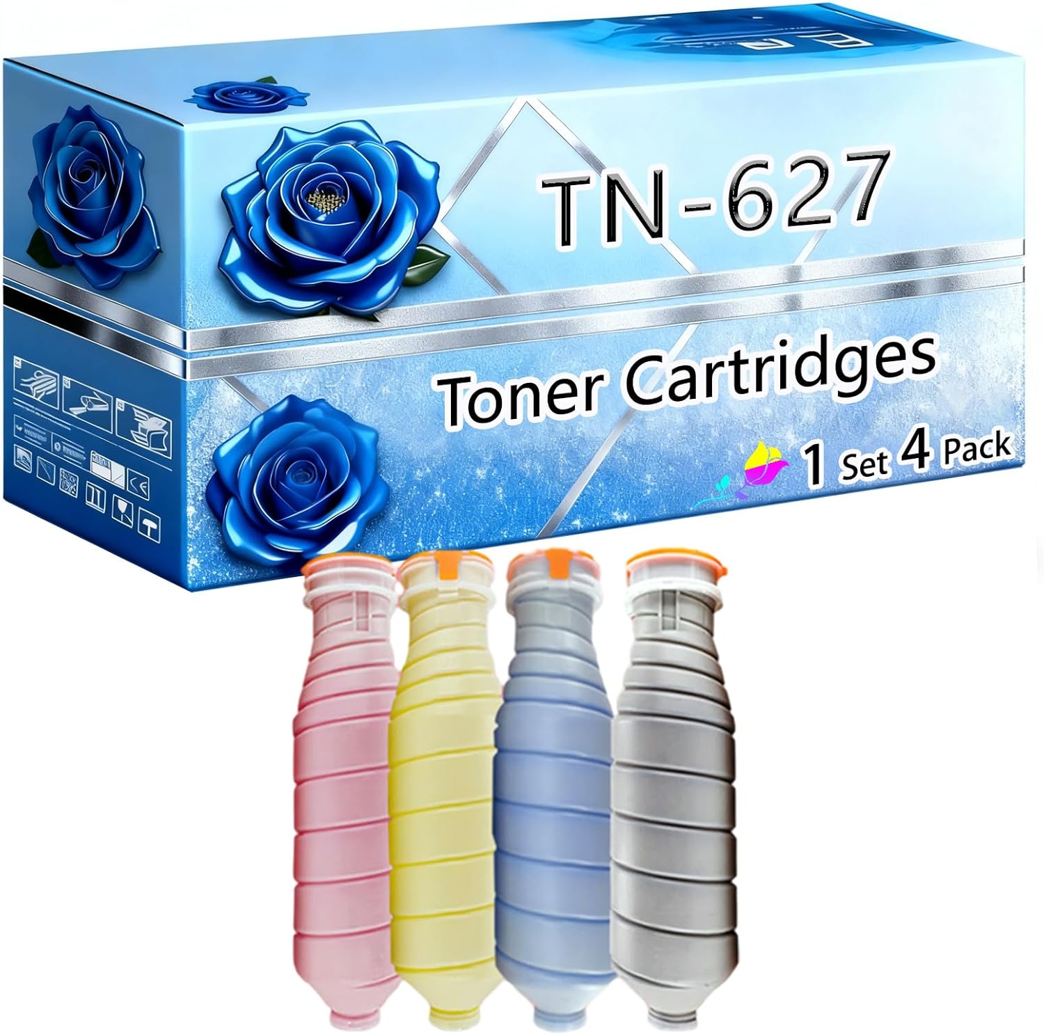 BIVOL Compatible Toner Cartridges Replacement for Konica Minolta TN-627 High Yield 273800 Pages AccurioPress C12000 C14000 Printers (4-Pack BK/C/M/Y)
