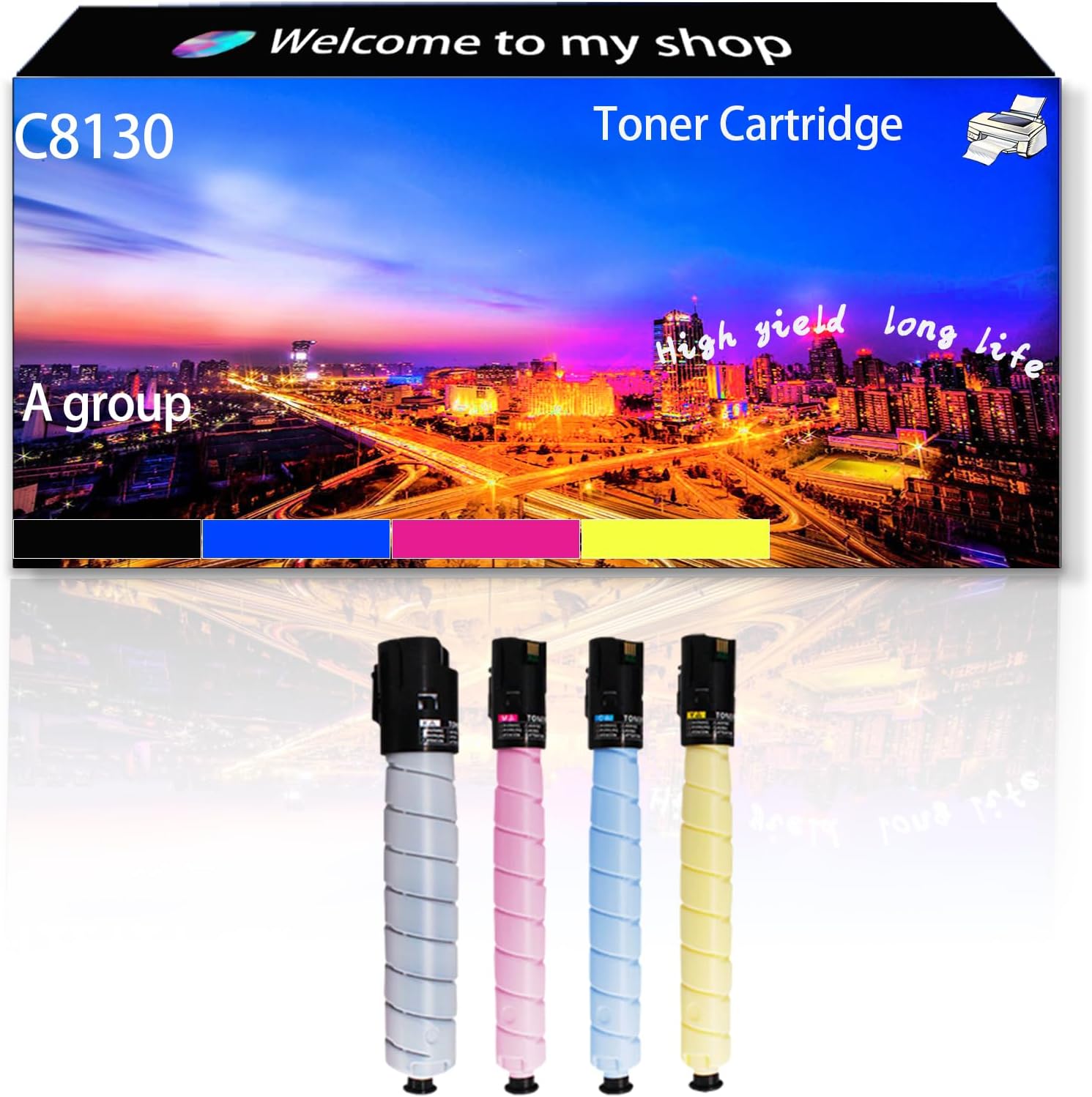 C8130 006R01746 006R01747 006R01748 006R01749 Toner Cartridge High Production Compatible for Xerox AltaLink C8130 C8135 C8145 C8155 C8170 Metered Series Printers, Replacement (Multicolor)