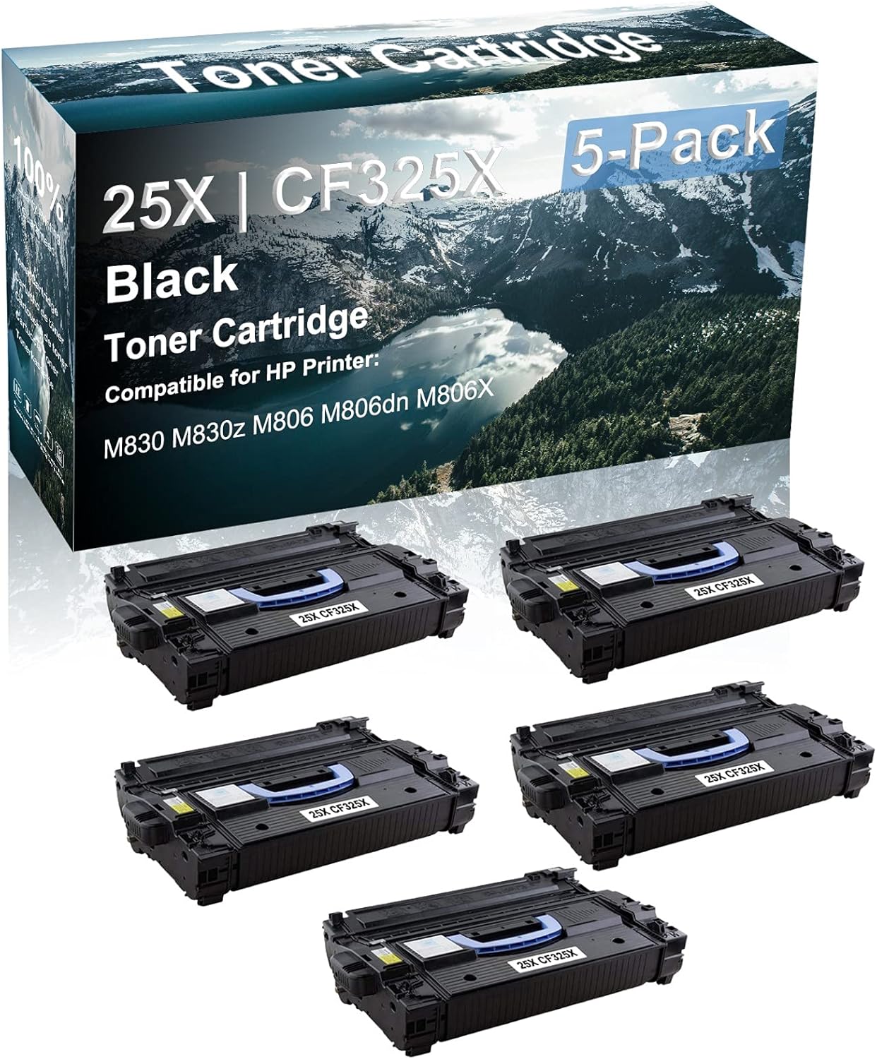 Credibility Store 5 Pack Compatible High Yield Black 25X | CF325X Laser Toner Cartridge use for M830 M830z M806 M806dn M806X Printer