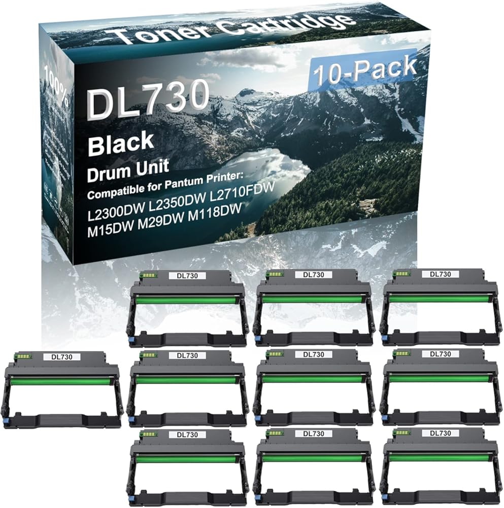 10-Pack Compatible DL730 Drum Kit use for Pantum L2300DW L2350DW Printer (Black)