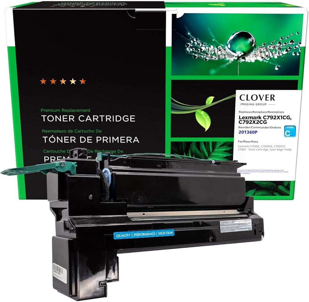 Clover Remanufactured High Yield Toner Cartridge Replacement for Lexmark C792 | Cyan