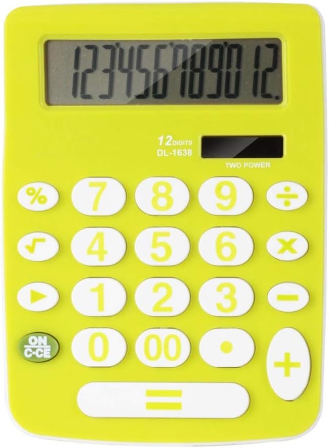 DUYHBAWRS Calculator 12 Digits Large Screen Solar Office Commercial Calculator Real Human Pronunciation 12 Digits Large Screen Voice Calculator