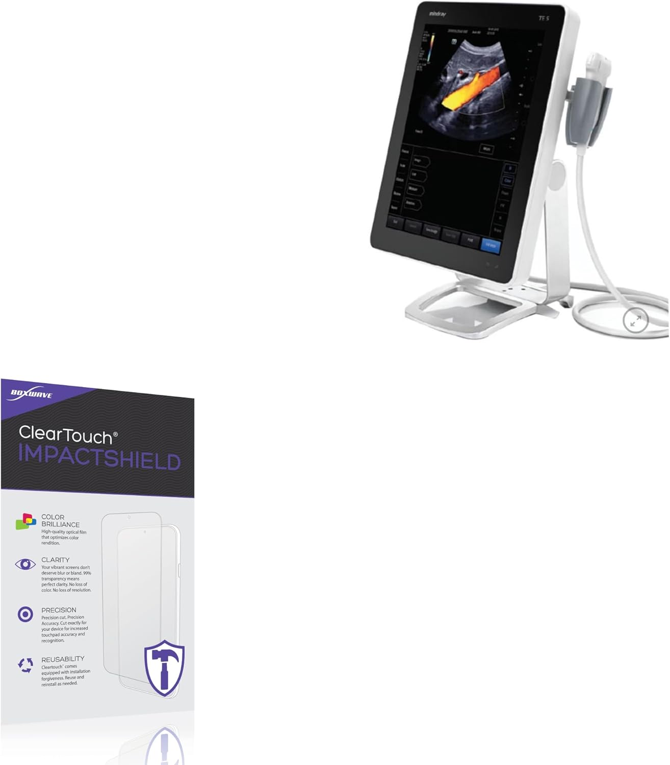 BoxWave Screen Protector Compatible with Mindray TE5 - ClearTouch ImpactShield (2-Pack), Impenetrable Screen Protector Flexible Film