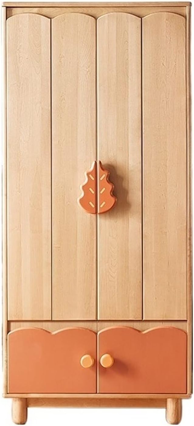 Solid Wood Storage Cabinets with Doors, s Floor-to-Ceiling Bookcases for Living Room MINGPING (Color : Wardrobe 80x56x180cm)