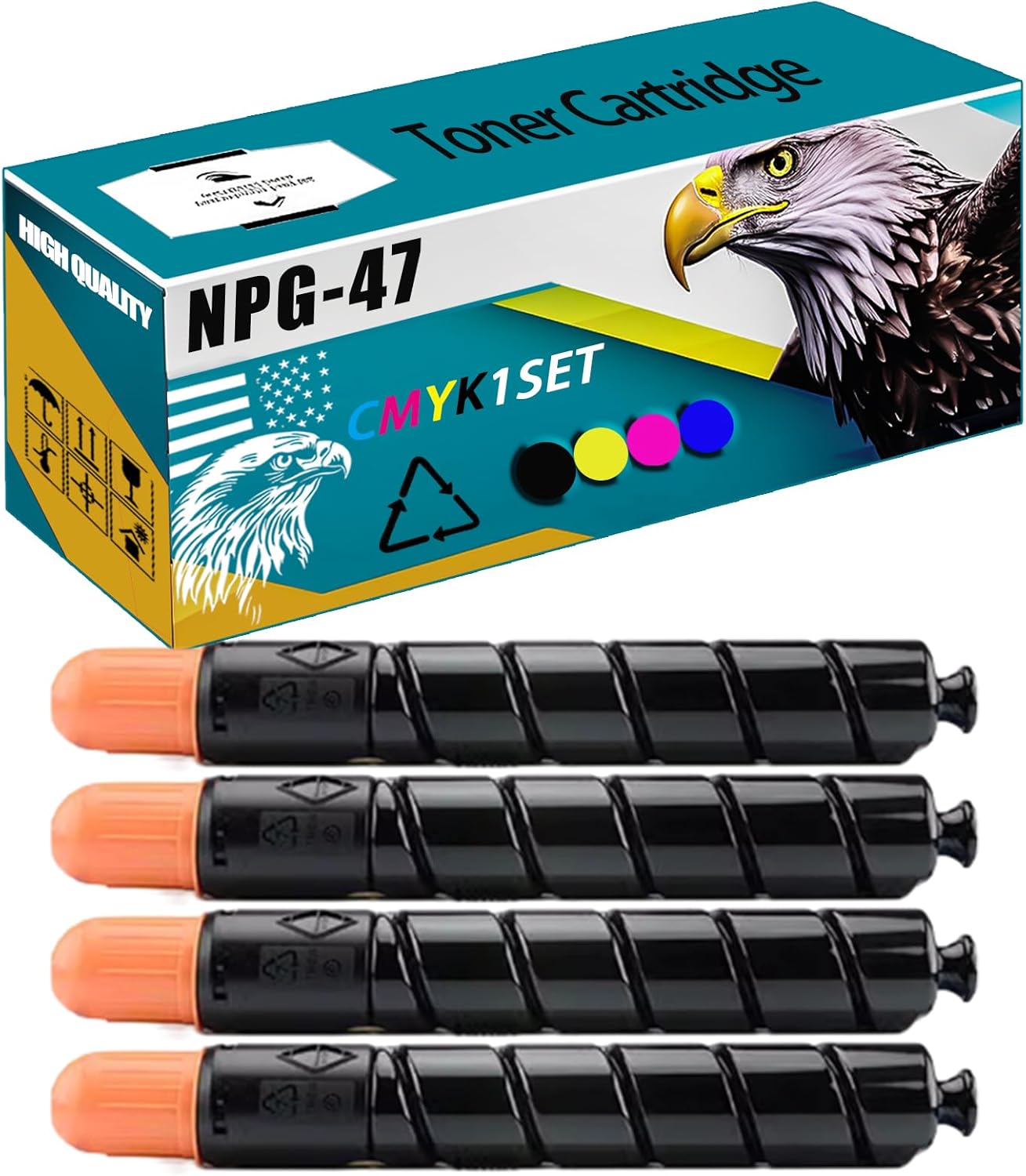 NPG-47 GPR-32 C-EXV30 Toner Cartridge Compatible for Canon imageRUNNER Advance C9075 PRO C9270 PRO C9280 PRO Printers, High Production Replacement (Multicolor)