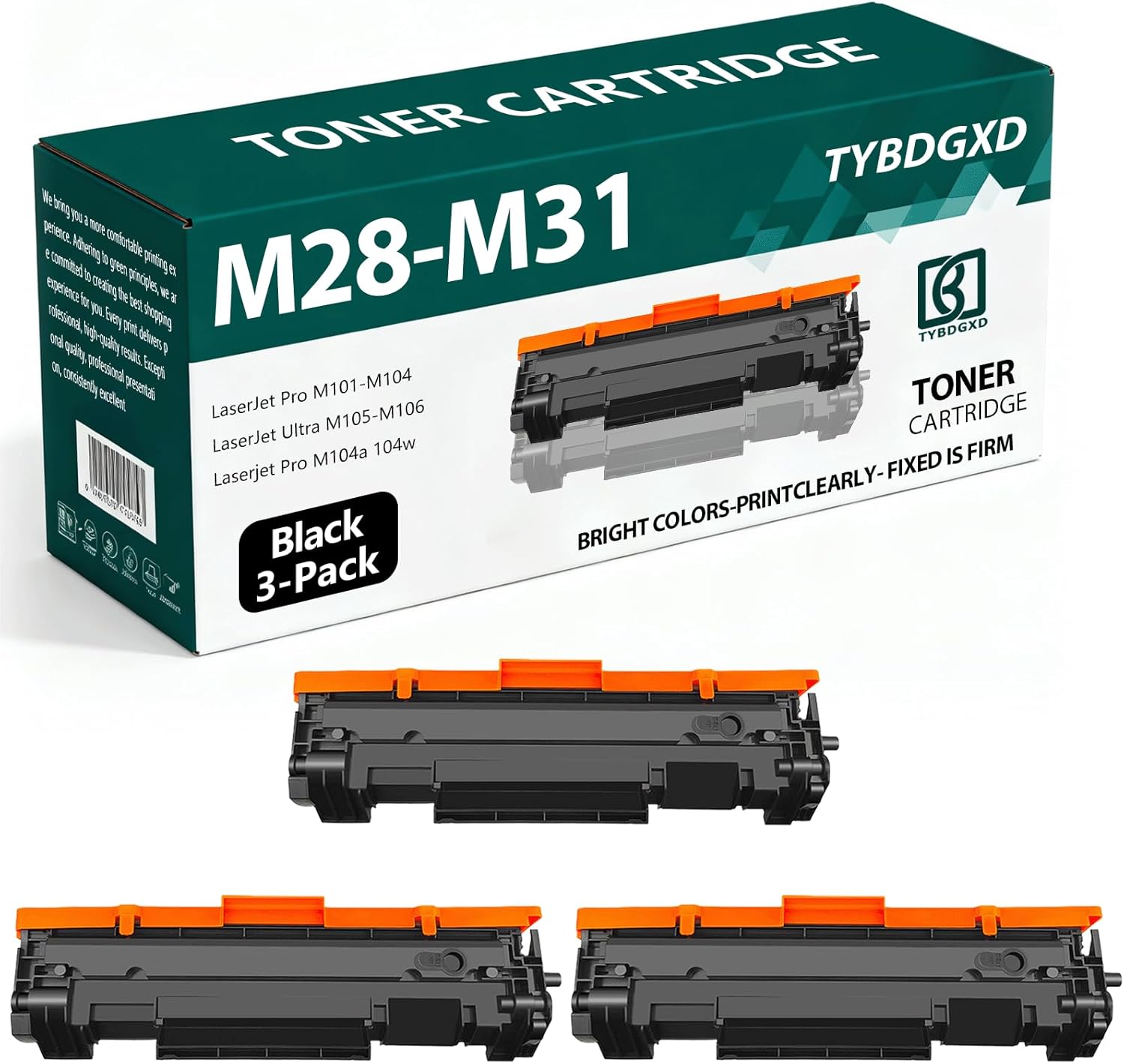 TYBDGXD M28-M31 High Yield Black 1,000 Pages Toner Cartridge Compatible for HP Compatible Replacement for HP LaserJet Pro M15w M15a M16w M16a M29w M31W Printers,3-Pack