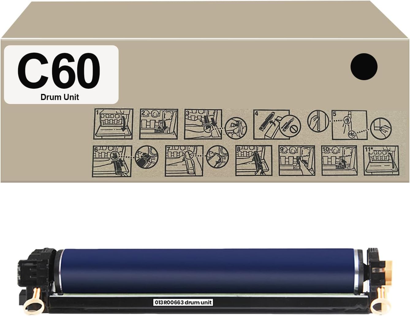 ASANSH Remanufactured 1PK 013R00663 Black Drum Unit Use with Color 550 560 570 C60 C70 EC70 PrimeLink C9065 C9070 Printers