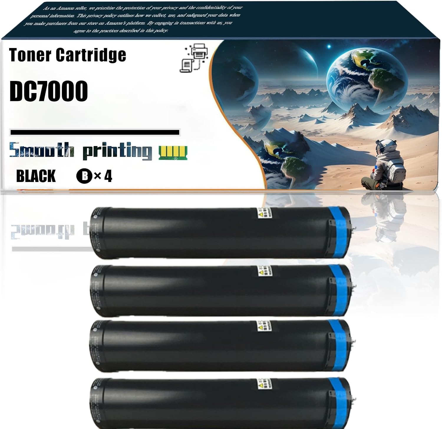 Replacement Parts Toner Cartridge DC7000 Compatible with Xerox AP DC DocuCentre-Il 6000/7000 ApeosPort-|16000/7000 Printers, Contains Chip and Clear Printing (4 Pack Black)